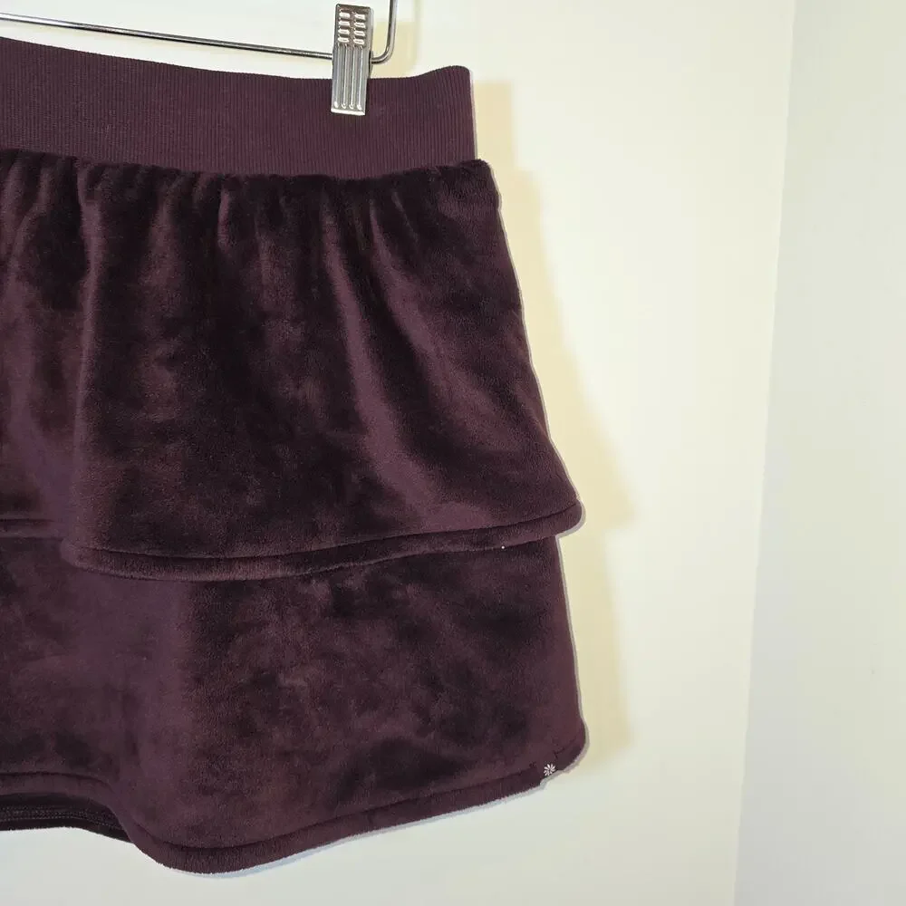 Athleta Girl Velvet Swing Skirt Size 14 Cherrywood Burgundy Fall Holiday Preppy